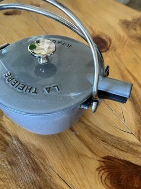 Staub Gray Cast Iron Mini Cocotte with Chrome Handle